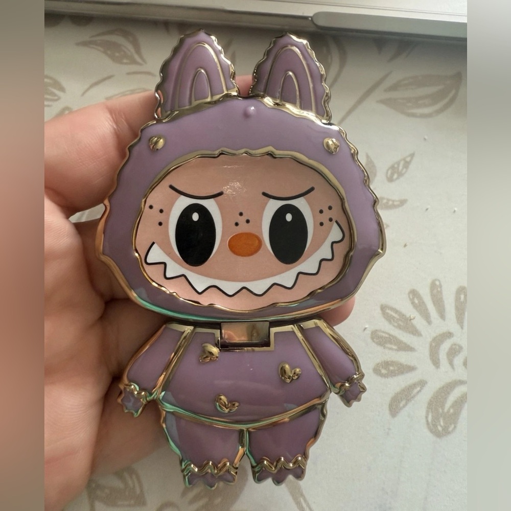 Labubu STICK ON PHONE HOLDER STAND WITH MIRROR, Purple Color